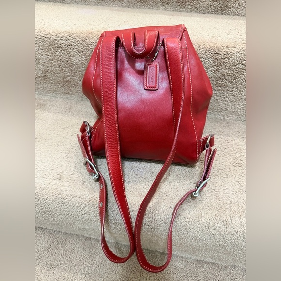 Vintage Coach Legacy Drawstring Leather Backpack dark red leather Style #9569 main image 13